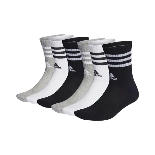 Adidas Носки Crew Унисекс Черный Белый Серый 6 пар