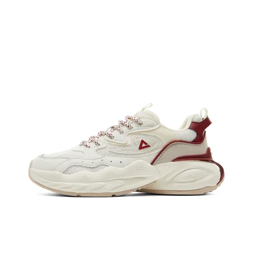 PEAK Taichi Yunxi Амортизация Покрытие Отскок Противоскользящий Низкий Топ Повседневный Женский Холст Белый Темно-Красный