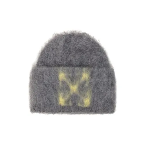 OFF Белый Мохер Полиамид Wool Beanies Мужской Серый