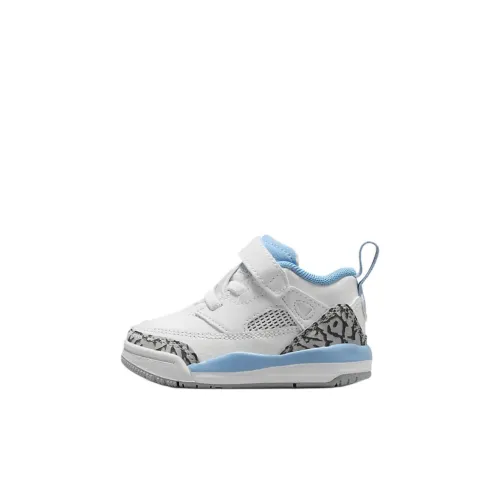 Джордан Spizike Нижняя юбка Устойчивая к истиранию Низкий топ Обувь для малышей Белый Серый Для младенцев и малышей