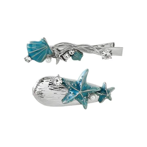 MAGICPOLE Alloy Artificial Pearl Glass Hair Clips Women's Silver