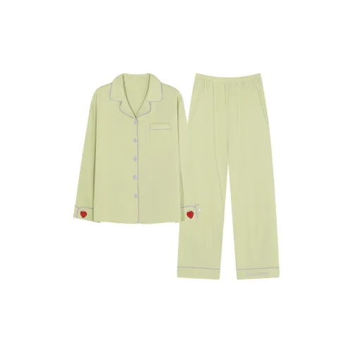 PBENO PD Пижамный комплект Женские Ванильный Зеленый