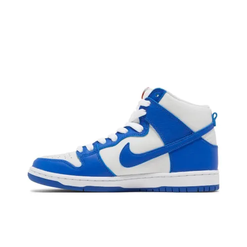 Nike Dunk High Anti-Slip Легкий Высокий Топ Скейтбординг Кроссовки Унисекс Синий Белый