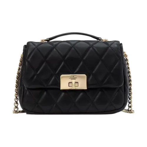 Kate Spade Гладкий Quilted Кожа Портативный Сумка через плечо Сумка на плечо Маленькая Женская Черная