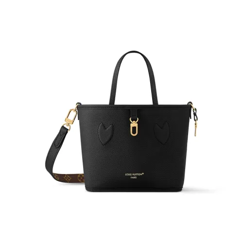 LOUIS VUITTON NEVERFULL Корова Кожа Двойная Сторонняя NEVERFULL Сумка через плечо Сумка Маленькая Женская Черная