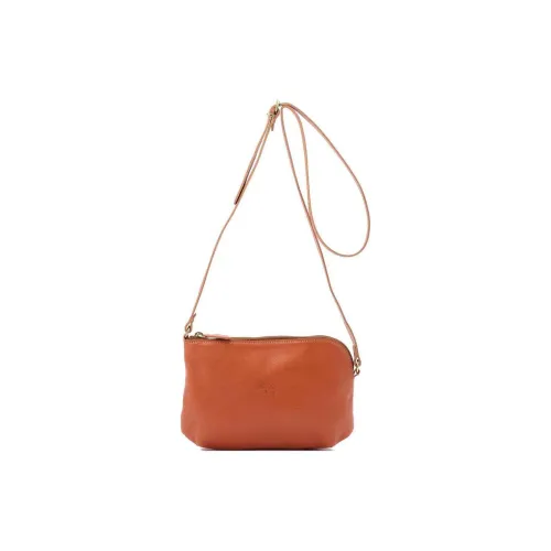 Il Bisonte Сумка через плечо из коровьей кожи женская оранжево-коричневая