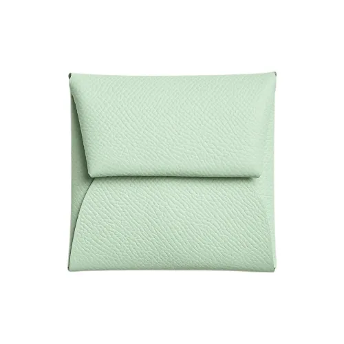 HERMES Bastia Epsom Телячья кожа Монета Кошелек Кошелек Женские Мятно-зеленый