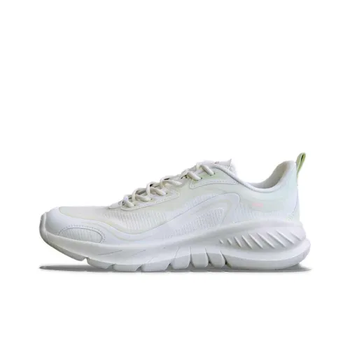 LINING Противоскользящие Износостойкие Низкие Беговые Кроссовки Женские Белые Зеленые