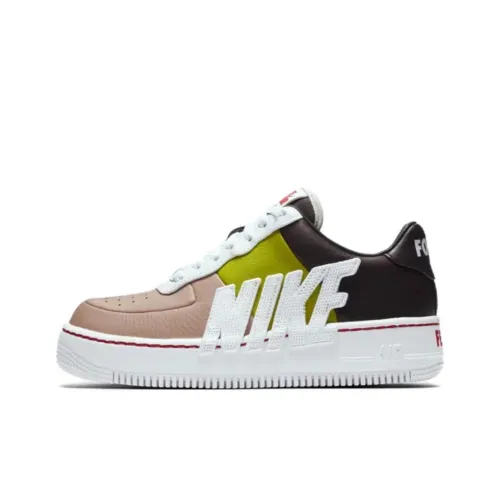 Nike Air Force 1 Амортизация Износостойкие Низкие Кроссовки для скейтбординга Женские Черный Белый Зеленый