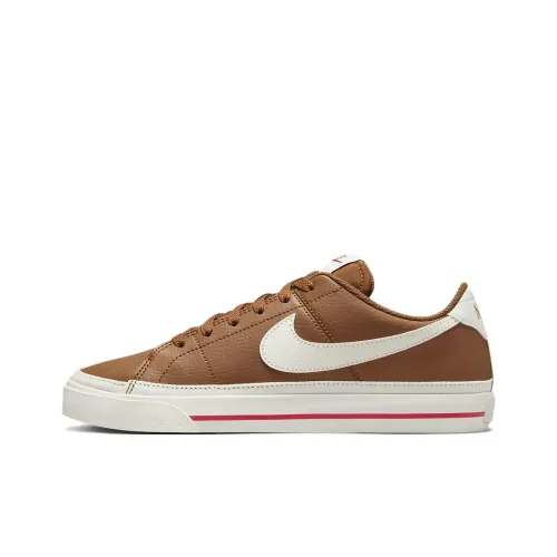 Nike Court Legacy Скейтборд Кроссовки Низкие Топ Светлый Британский Коричневый/Пламя Красный/Парус Белый Женские