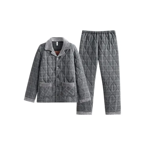 UAVAE ZJ LZS94829 Утепленный Серый Мужской Пижамный Комплект