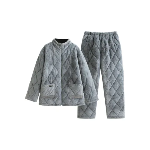 UAVAE ZJ LZS94821 Утепленный Серый Мужской Пижамный Комплект