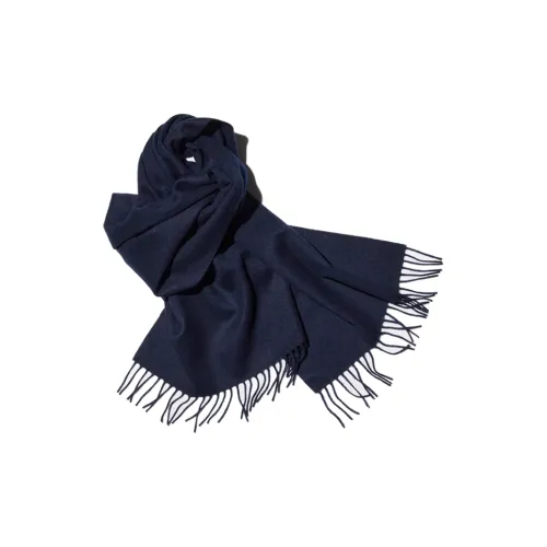 UNIQLO Кашемир Вязаные Шарфы Женские Темно-Синий