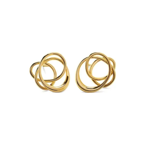 Monica Vinader Переработанные 18К золотые покрытые серьги-гвоздики женские золотые