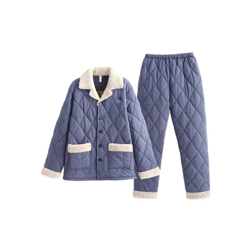 UAVAE ZJ LZS94831 Утепленный Синий Мужской Пижамный Комплект