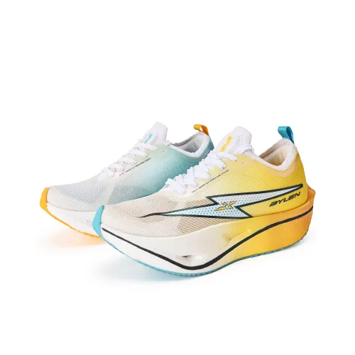 BYLEN Амортизация Устойчивый к истиранию Удобный Низкий топ Беговые кроссовки Унисекс Несовпадающие Апельсин Синий