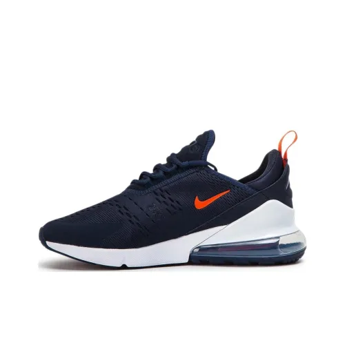 Nike Air Max 270 Дышащий и Легкий Низкий Топ Беговые кроссовки Унисекс Синий Белый