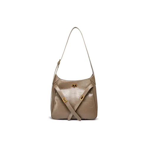 FAIRWHALE ПУ (полиуретан) Ведрообразная сумка Сумка через плечо Стандартная Женская Хаки Черный Белый Коричневый Бургунди Серебряный