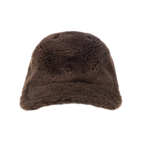 Yves Salomon Овечья кожа Кепки Женские Темно-коричневый
