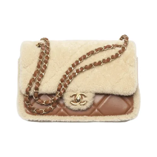 CHANEL Lambskin Crossbody Bag Shoulder Bag Women's Beige Brown CHANEL Сумка через плечо из овечьей кожи плечевая сумка женская бежевый и коричневый