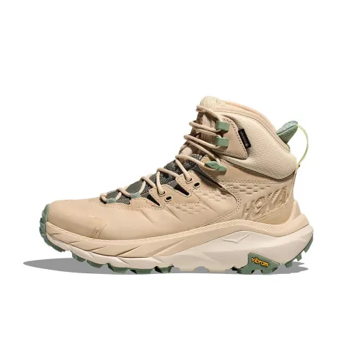 HOKA ONE ONE Kaha 2 Slip-resistant Abrasion-resistant Shock Absorbers High Top Hiking Shoes Unisex Beige HOKA ONE ONE Kaha 2 Противоскользящие устойчивые к истиранию с амортизацией высокий топ походная обувь унисекс бежевый