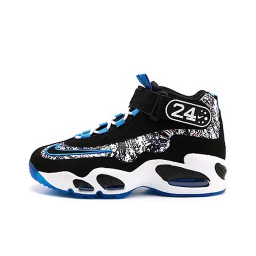 Nike Air Griffey Max 1 Амортизация Износостойкий MID Топ Винтажные Баскетбольные Кроссовки Унисекс Черный Синий Белый