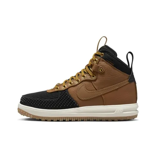 Nike Lunar Force 1 Slip-Resistant Abrasion-Resistant High Top Skateboarding Shoes Unisex Brown Найк Lunar Force 1 Противоскользящие Устойчивые к Износу Высокие Кроссовки для Скейтбординга Унисекс Коричневый