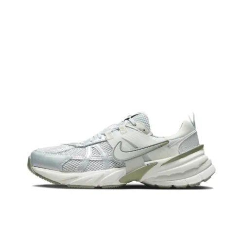 Nike V2K Run Slip-resistant Abrasion-resistant Low Top Casual City Commute Running Shoes Women's Gray Green Найк V2K Run Противоскользящий Устойчивый к истиранию Низкий Топ Повседневный Городской Коммутирование Беговые Кроссовки Женские Серый Зеленый