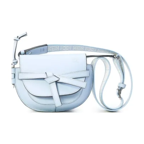 LOEWE Gate Мягкая сумка из коровьей кожи через плечо мини женская серая и синяя
