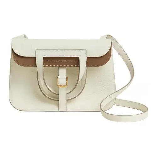 HERMES Halzan Clemence Bullock Кожа Сумка Сумка через плечо Сумка через плечо Женская Weimaraner Бежевый