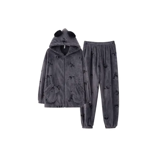 ROUKEER Пижамный комплект Мужской Темно-серый