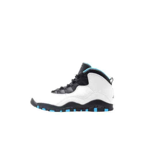 Jordan Air Джордан 10 Противоскользящие устойчивые к истиранию MID Баскетбольные кроссовки для детей белые черные синие