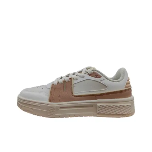 Erke Slip-resistant Abrasion-resistant Low-top Skateboard Shoes Women's Beige Brown Эрке Противоскользящие Устойчивые к истиранию Низкие Кроссовки для скейтбординга Женские Бежево-коричневые