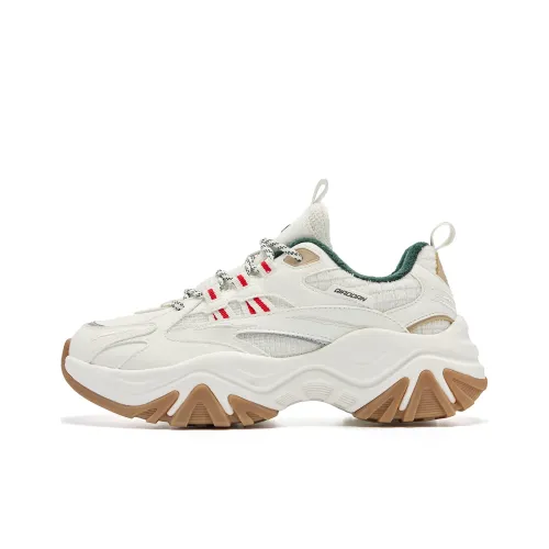 QIAODAN Повседневный Низкий Топ Айвори с Фениксом Зеленый Женский