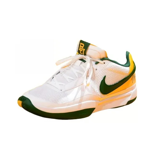 Nike Ja 1 Устойчивый к истиранию Дышащие Низкие Баскетбольные Кроссовки Мужские Белые Зеленые