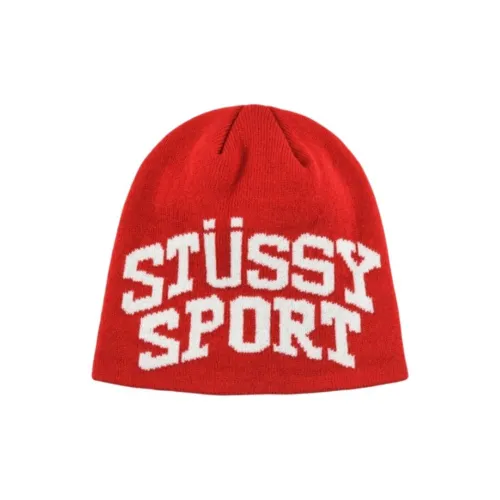 Stussy Acrylic Beanies Men's Red Stussy Акриловые Шапки-бини Мужские Красные