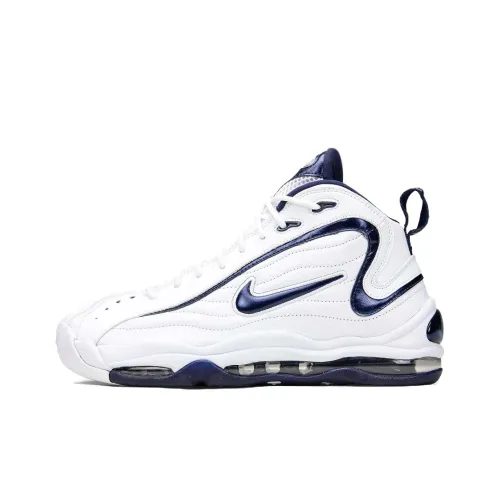 Nike Air Total Max Uptempo Slip-resistant Abrasion-resistant High Top Vintage Basketball Shoes Men's White Найк Эйр Тotal Max Uptempo Противоскользящий Устойчивый к истиранию Высокий Топ Винтажные Баскетбольные Кроссовки Мужские Белые
