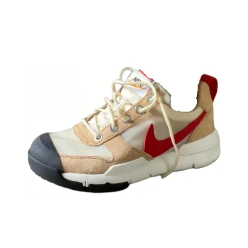 Tom Sachs x Nike Mars Yard Аbrasion Resistant Дышащий Низкий Топ Повседневная Обувь Мужская Бежевый Красный