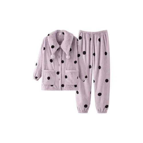 ROUKEER Пижамный комплект женский фиолетовый