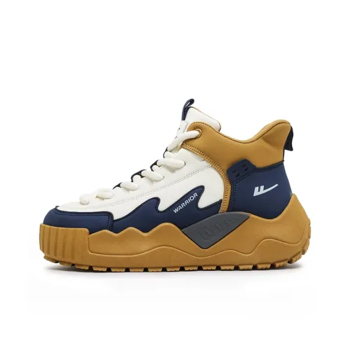 Warrior Slip-resistant Abrasion-resistant Lightweight High Top Casual Shoes Men's Rice Brown Blue Вариант 1 Warrior противоскользящий устойчивый к истиранию легкий высокий топ повседневная обувь мужская Rice коричневый синий