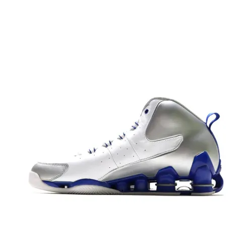 Nike Shox VC III Амортизаторы Slip-resistant устойчивые к истиранию MID Баскетбольные кроссовки Мужские Белый Серебряный Синий