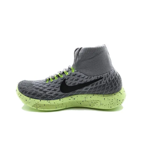 Nike LunarEpic Flyknit Амортизация Износостойкие Высокие Кроссовки для Бега Женские Серые