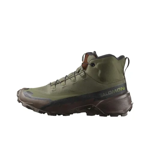 SALOMON Gore Te Slip Resistant Abrasion Resistant MID Топ Походная обувь Унисекс Зеленый Коричневый