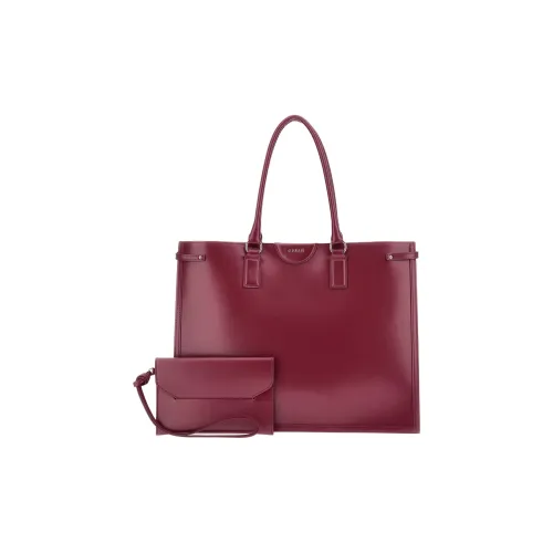 GUESS Натуральная кожа Тоут Сумка Сумка для покупок Сумка Сумка через плечо Большая Женская Бургунди