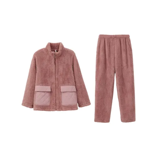 Aannsfam Pajama Комплект Женский Темно-Сливовый Пудра