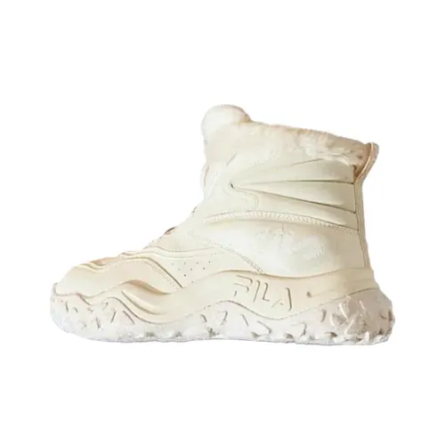 FILA KIDS BOA Slip-resistant Thermal High Top Kids Lifestyle Shoes White Teenagers FILA KIDS BOA Противоскользящие термальные высокие детские повседневные кроссовки Белые Подростки