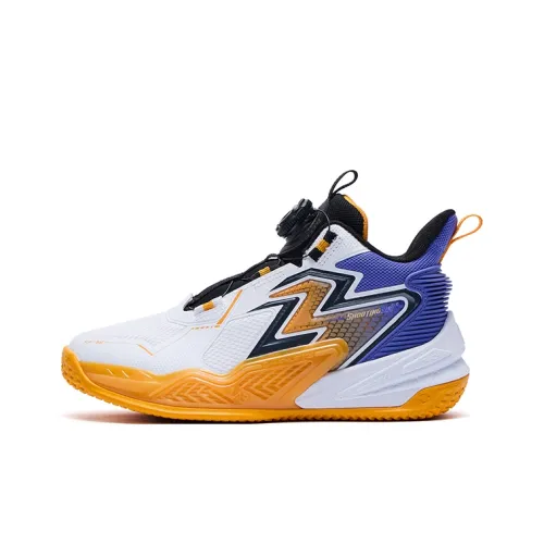 361°KIDS Баскетбольные кроссовки MID Топ 361 градус Белый/OPTICAL Фиолетовый/Манго Золотой Школьный возраст