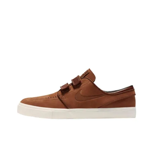 nike SB Zoom Stefan Janoski Velcro Fashion Casual Устойчивый к истиранию Дышащие Низкие Кроссовки для скейтбординга Мужские Коричневые