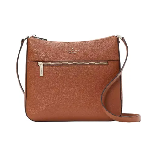 Kate Spade Leila Litchi Grain Leather Crossbody Bag Women's Ginger Cookie Color