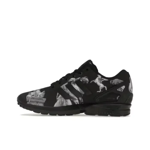 Adidas Originals ZX Flu Амортизация Износостойкий Низкий Топ Повседневная Обувь Унисекс Черный Белый